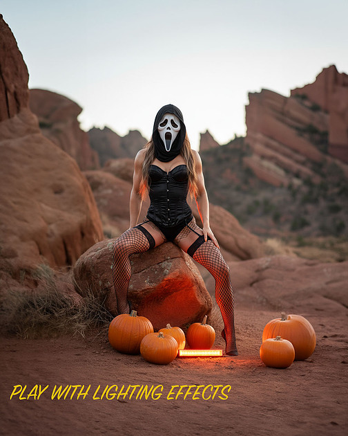 Lighting Effects for Halloween Boudoir.