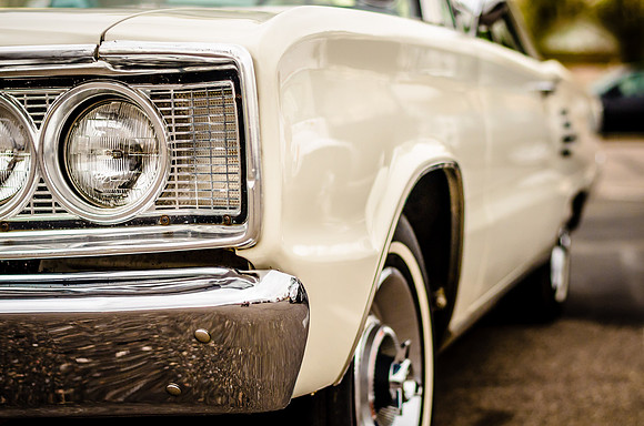 Wheat Ridge Lanes Car Show - Shiny Chrome on White (American Steel)
