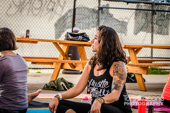Denver outdoor yoga classes in the RiNo Art District