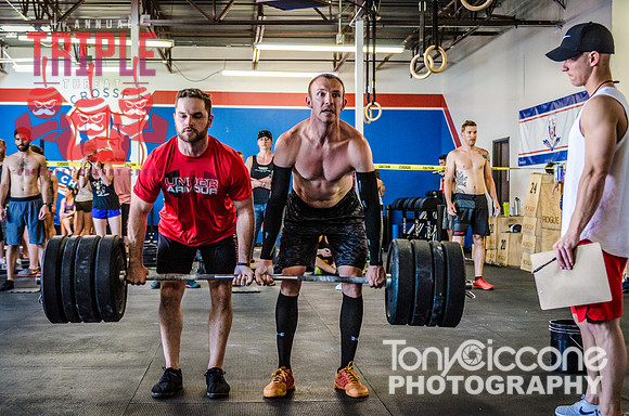 Denver fitness event photography of the Crossfit Men's Open at Crossfit Cherry Creek's Triple Threat Competition in Denver, Colorado.