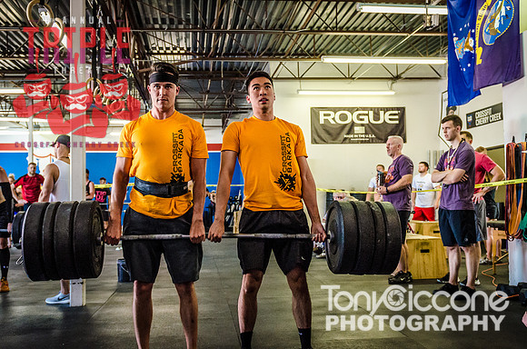Denver fitness event photography of the Crossfit Men's Open at Crossfit Cherry Creek's Triple Threat Competition in Denver, Colorado.