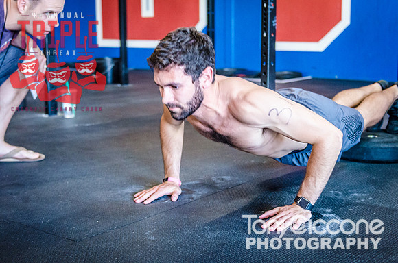 Denver fitness event photography of the Crossfit Men's Open at Crossfit Cherry Creek's Triple Threat Competition in Denver, Colorado.