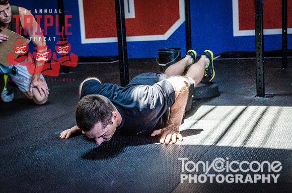 Denver fitness event photography of the Crossfit Men's Open at Crossfit Cherry Creek's Triple Threat Competition in Denver, Colorado.