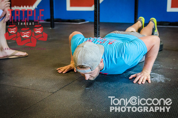 Denver fitness event photography of the Crossfit Men's Open at Crossfit Cherry Creek's Triple Threat Competition in Denver, Colorado.