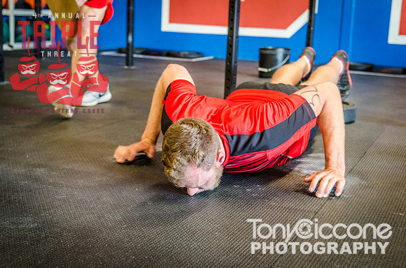 Denver fitness event photography of the Crossfit Men's Open at Crossfit Cherry Creek's Triple Threat Competition in Denver, Colorado.