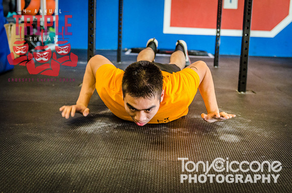 Denver fitness event photography of the Crossfit Men's Open at Crossfit Cherry Creek's Triple Threat Competition in Denver, Colorado.