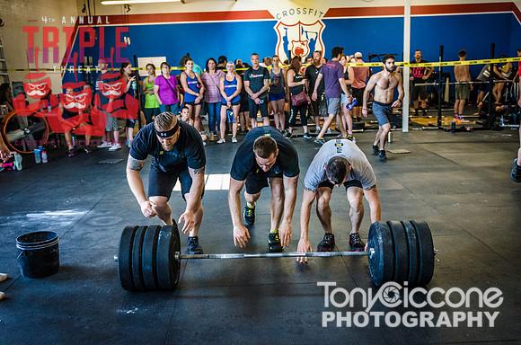 Denver fitness event photography of the Crossfit Men's Open at Crossfit Cherry Creek's Triple Threat Competition in Denver, Colorado.