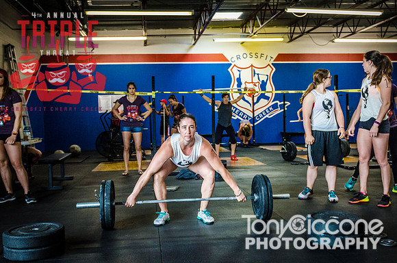 Denver fitness event photography of Crossfit Women in Denver, Colorado's Triple Threat Crossfit Event.