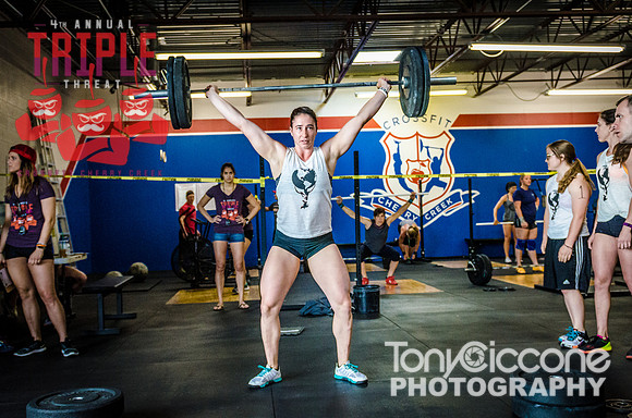 Denver fitness event photography of Crossfit Women in Denver, Colorado's Triple Threat Crossfit Event.