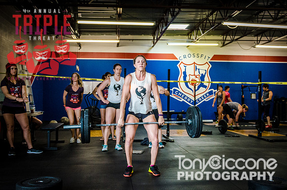 Denver fitness event photography of Crossfit Women in Denver, Colorado's Triple Threat Crossfit Event.
