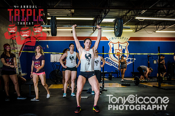 Denver fitness event photography of Crossfit Women in Denver, Colorado's Triple Threat Crossfit Event.
