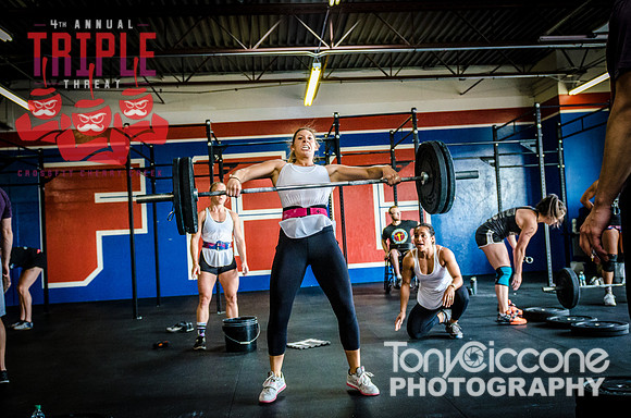 Denver fitness event photography of Crossfit Women in Denver, Colorado's Triple Threat Crossfit Event.