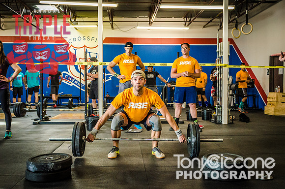 Denver fitness sports photography of Crossfit Men at Denver, Colorado's CFCC Triple Threat Crossfit Event.