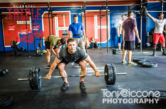 Denver fitness sports photography of Crossfit Men at Denver, Colorado's CFCC Triple Threat Crossfit Event.
