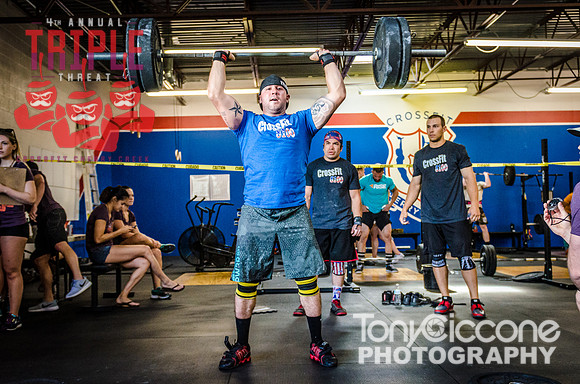 Denver fitness sports photography of Crossfit Men at Denver, Colorado's CFCC Triple Threat Crossfit Event.