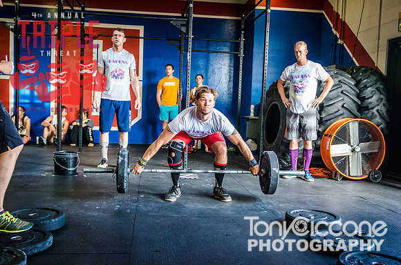 Denver fitness sports photography of Crossfit Men at Denver, Colorado's CFCC Triple Threat Crossfit Event.