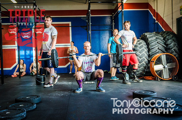 Denver fitness sports photography of Crossfit Men at Denver, Colorado's CFCC Triple Threat Crossfit Event.