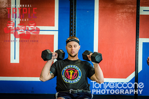 Denver fitness sports photography of Crossfit Men at Denver, Colorado's CFCC Triple Threat Crossfit Event.