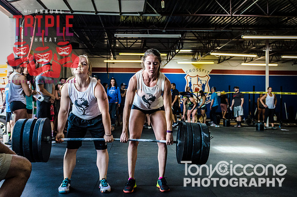 Denver fitness event photography of RX Crossfit Women in Denver, Colorado's Triple Threat Crossfit Competition.