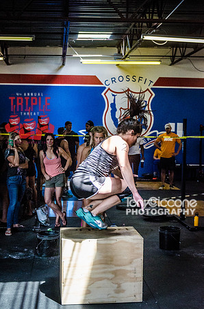 Denver fitness event photography of RX Crossfit Women at the Triple Threat Crossfit Competition in Denver, Colorado.