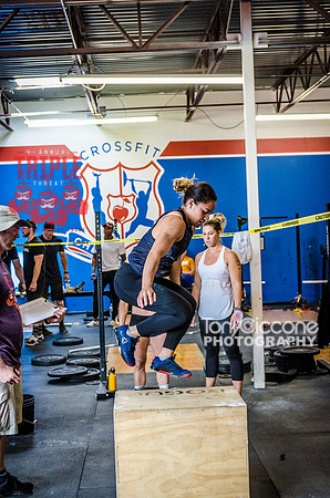 Denver fitness event photography of RX Crossfit Women at the Triple Threat Crossfit Competition in Denver, Colorado.