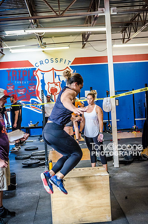 Denver fitness event photography of RX Crossfit Women at the Triple Threat Crossfit Competition in Denver, Colorado.