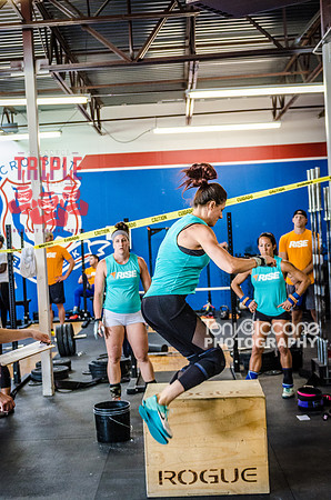 Denver fitness event photography of RX Crossfit Women at the Triple Threat Crossfit Competition in Denver, Colorado.