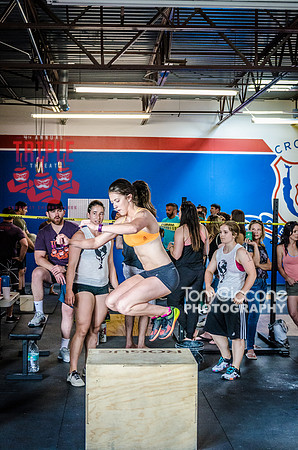 Denver fitness event photography of RX Crossfit Women at the Triple Threat Crossfit Competition in Denver, Colorado.