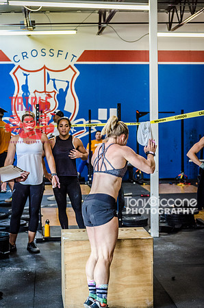 Denver fitness event photography of RX Crossfit Women at the Triple Threat Crossfit Competition in Denver, Colorado.