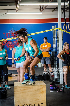 Denver fitness event photography of RX Crossfit Women at the Triple Threat Crossfit Competition in Denver, Colorado.