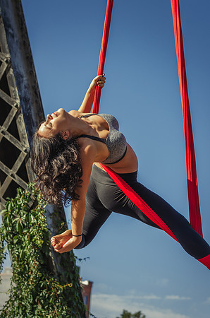 The Aerial Dance of the Silk Siren | Denver Aerial Yoga Photo Shoot