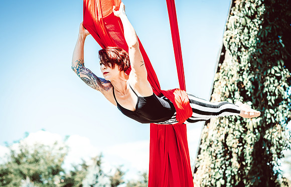 Denver Aerial Silk Artist LeahTard Wedgie | Yoga Photographer in Denver, CO
