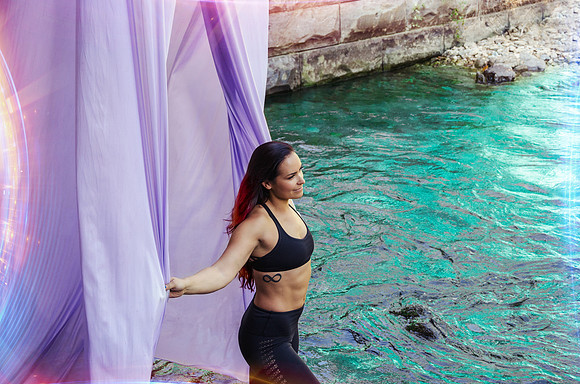 Caroline Lange Dancing with the Aerial Silks | Denver Yoga Photographer